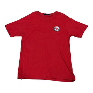 Cavalli Class Shirt Mens Medium Red Tiger Patch Roberto Cavalli Crewneck Cotton